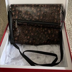 Hammitt VIP Med Zippered Crossbody Black Leopard